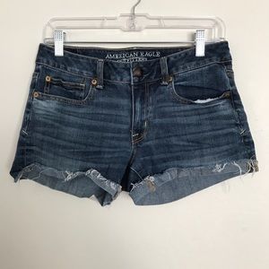 American Eagle Outfitters Super Stretch Shortie Jean Shorts Size 6 Blue Festival